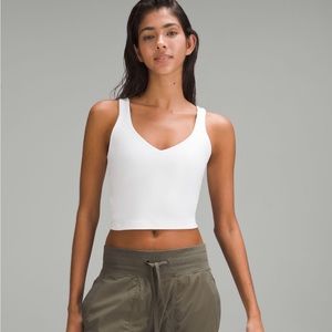 Lululemon Align Crop Top WHITE size 4 with cups. Excellent condition